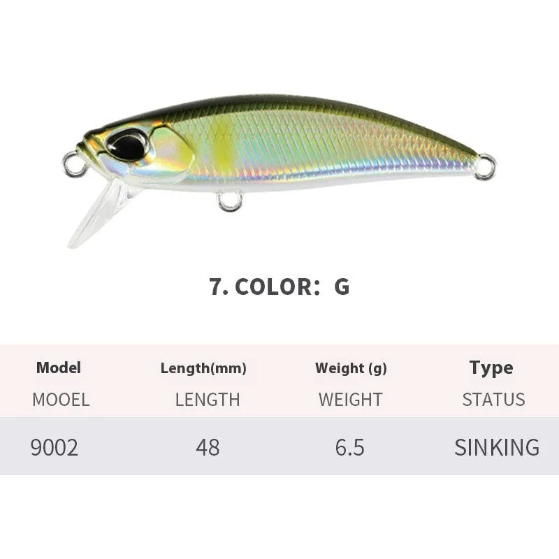 Tossing Japanese submerged Mino fishing lure for mandarin fish and snakehead