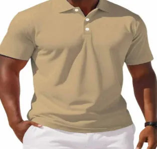 Men's slim fit short sleeve button shirt in solid colour on hanger