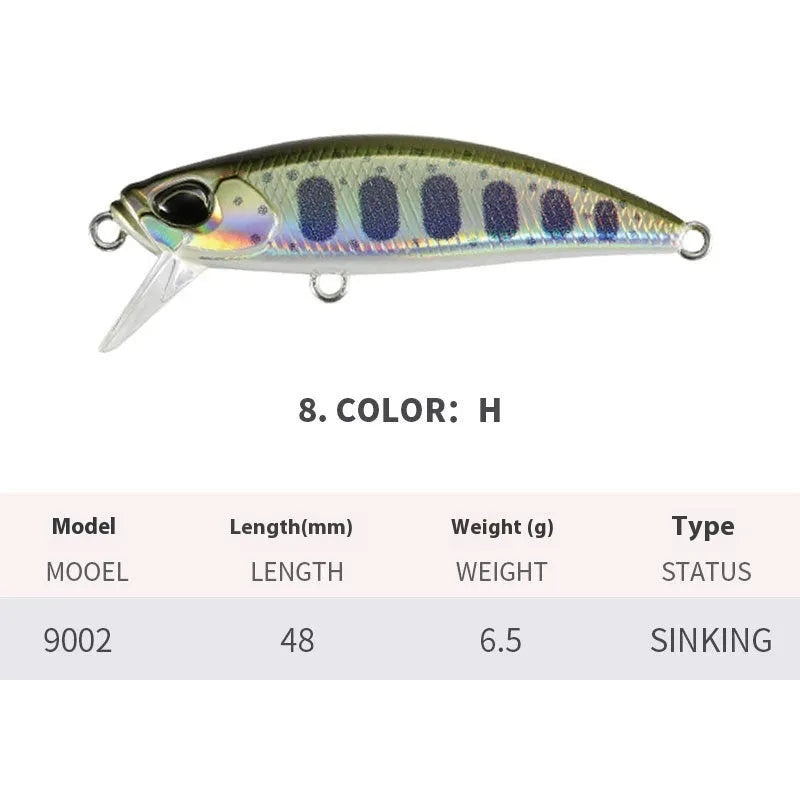 Tossing Japanese submerged Mino fishing lure for mandarin fish and snakehead