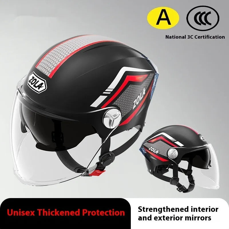 Children's 3C-certified motorcycle half helmet in various colour options with mirror finishes