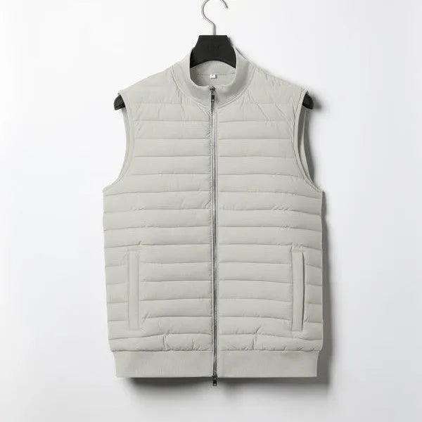 Corduroy down jacket vest stand collar men casual black navy blue light gray sizes L to XXXL