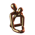 Modern simple style resin statue of loving couple in milky white or gold finish for home decoration