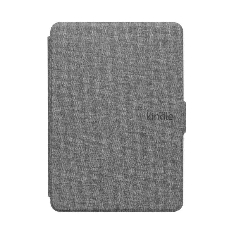 Youth version linen leather style protective hard shell case for Kindle Paperwhite with magnetic closure.