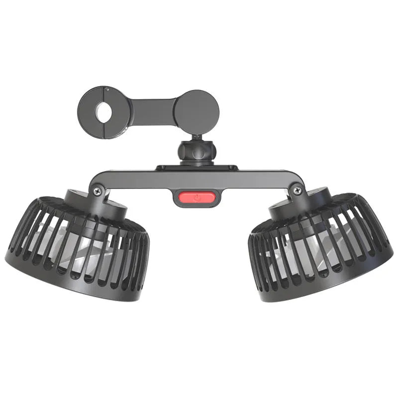 Black F4207 car USB rear pillow single head fan with multifunctional adjustment controls