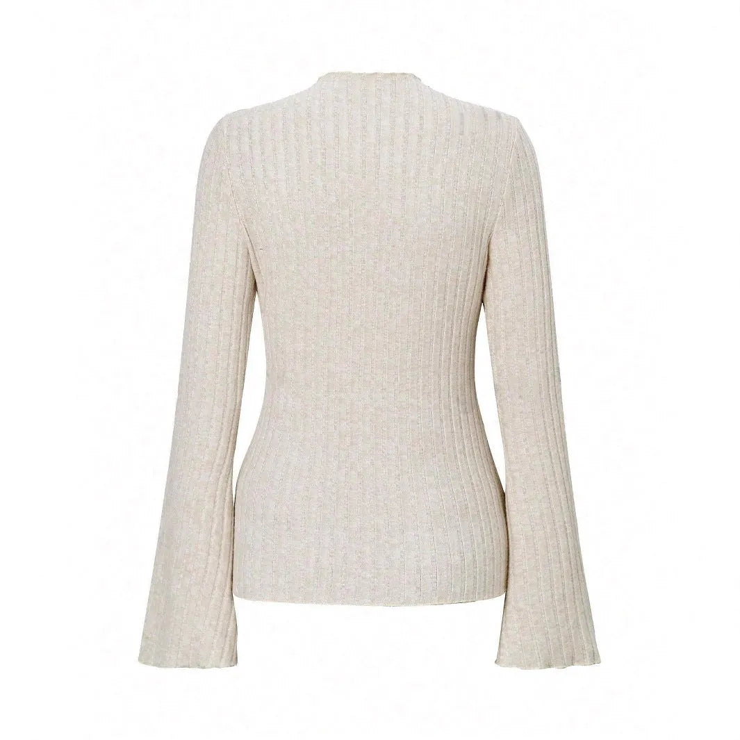Men's long sleeve polyester top with lantern sleeves and sunken stripe pattern in slim fit