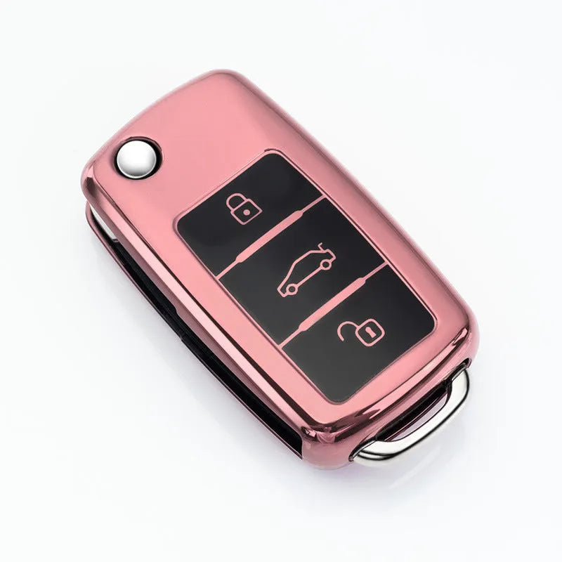 VW Model A car key case with buckle attachment in choice of four colours