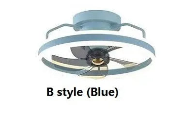 Overhead ceiling fan lamp with light featuring 500mm blades and acrylic lampshade in seven colour options