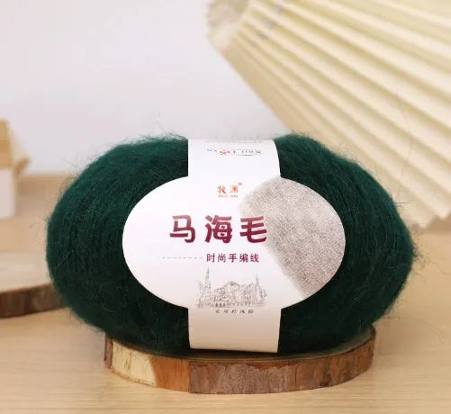Mohair wool ball for DIY scarf knitting and crochet in Inverness thread style with multiple colour options
