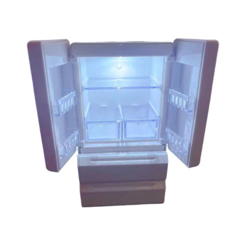 White plastic miniature candy toy model with lighting feature measuring 11.4cm high