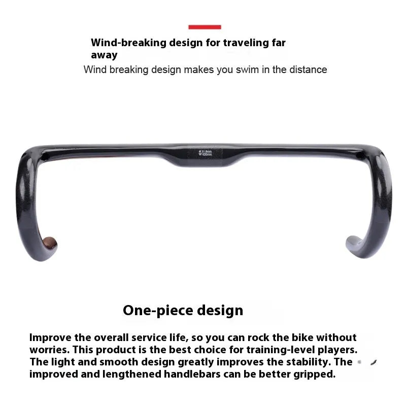 Road bicycle carbon fibre drop bar handlebar in Black Grey Silver colour