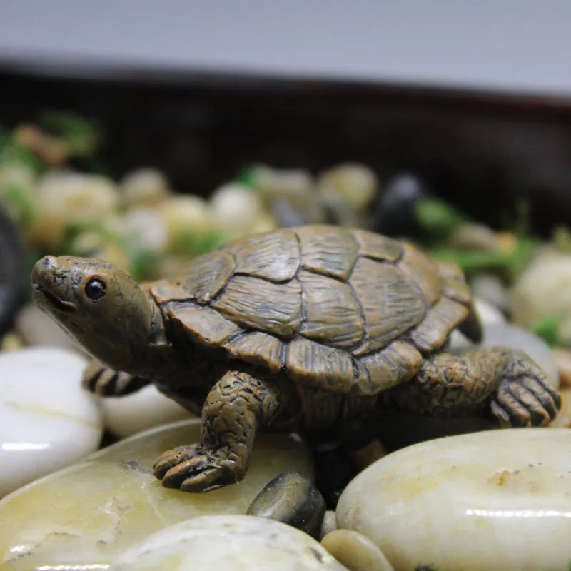 Green resin turtle ornament for micro landscape gardening and terrarium displays