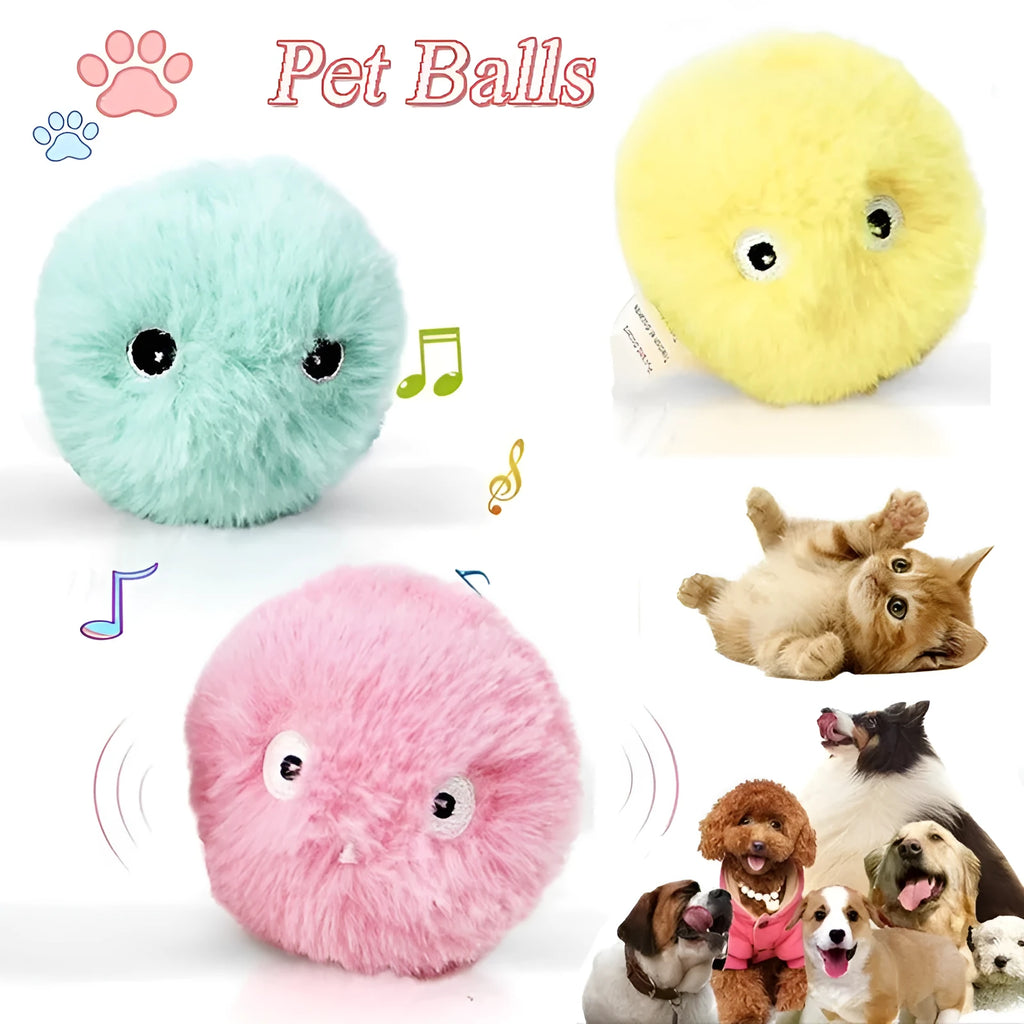 Interactive 55mm plastic pet toy ball in blue pink or yellow making animal sounds