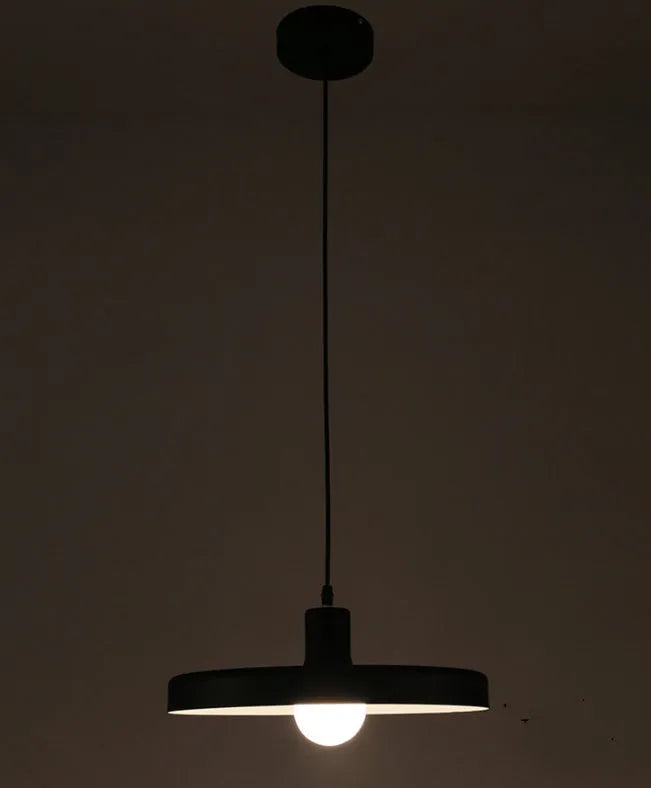 Aluminium alloy bar chandelier in black or white, showing 35cm, 50cm, and 60cm diameter options