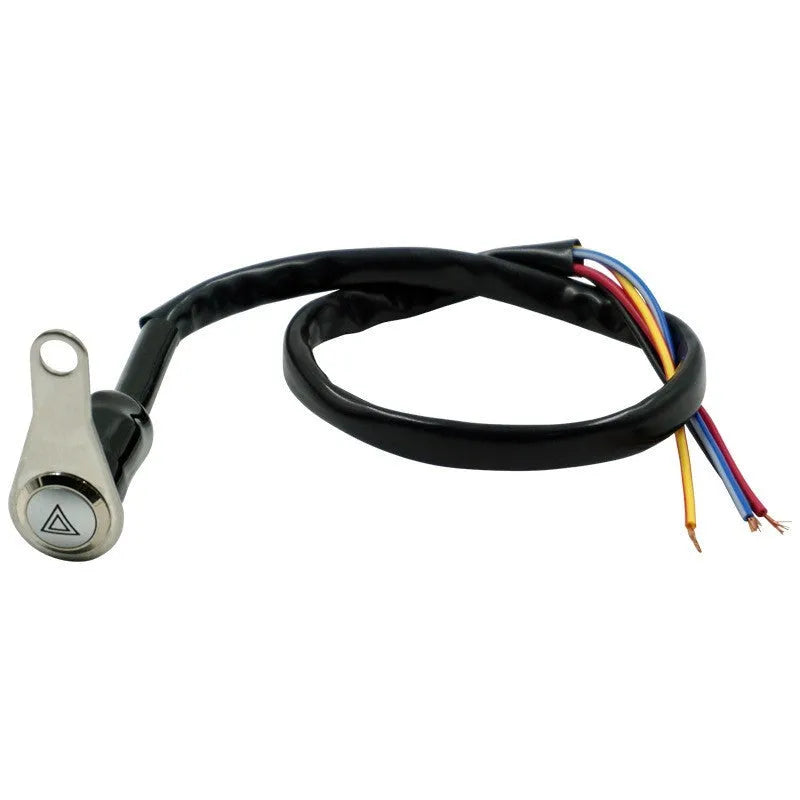 Stainless steel motorcycle double flash switch with black finish and light ring