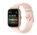 Smart sports watch with 1.7-inch colour touch screen in black, blue, or gold with adjustable strap.