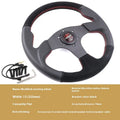 13 inch BRIDE microfiber leather flat steering wheel on black bracket with screw holes visible