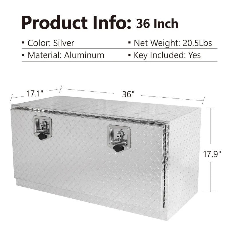 Black 26 inch aluminium alloy tool case with T-casting design and latch closure