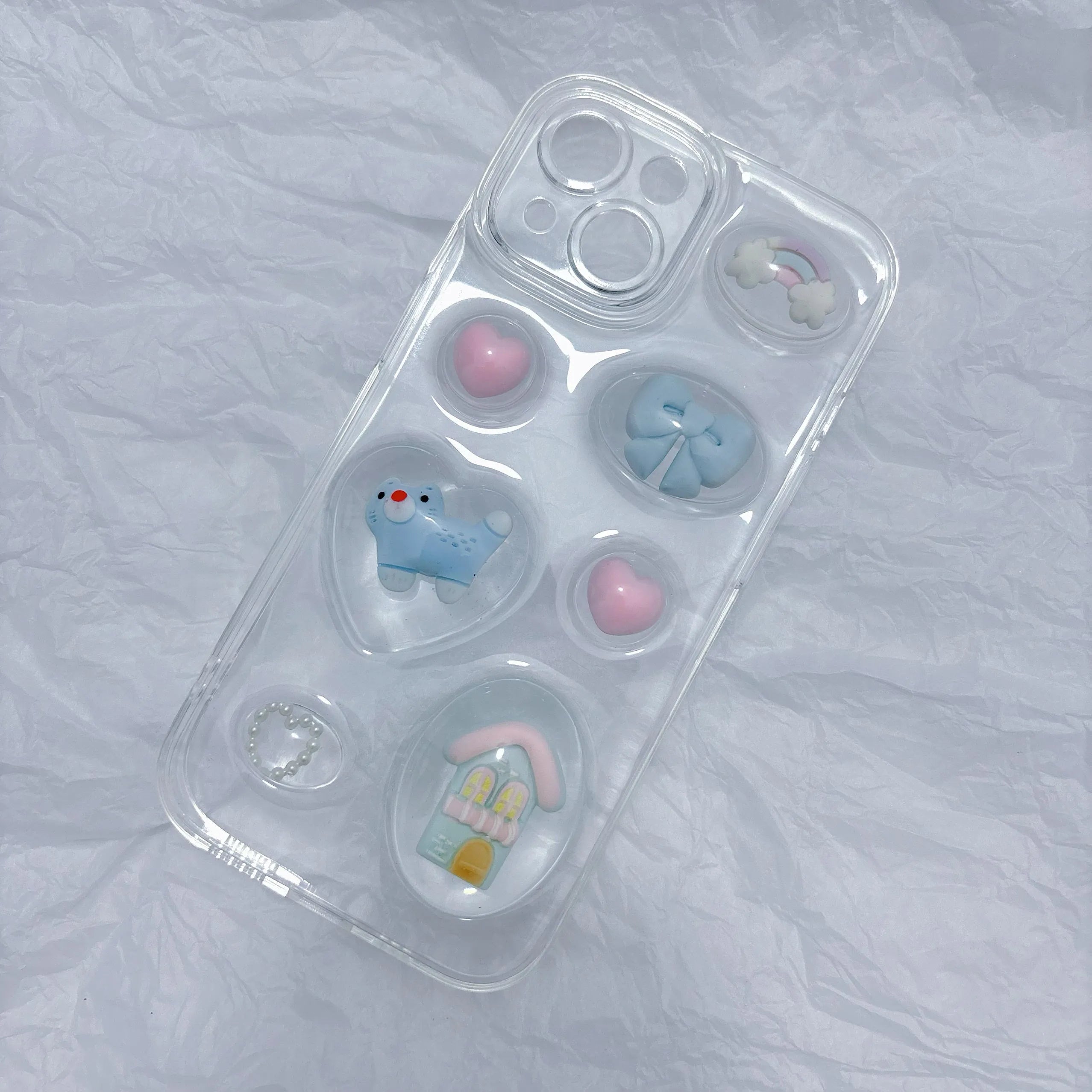 Soft drip glue cat phone case for Apple iPhone with 3D dropper design in same-style colour