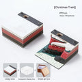 3D creative sticky notes with paper carving Qingshui Temple design and Christmas Train cover