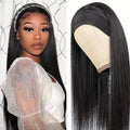 Long straight and curly headband wigs in black and wine red made from high temperature synthetic fibre
