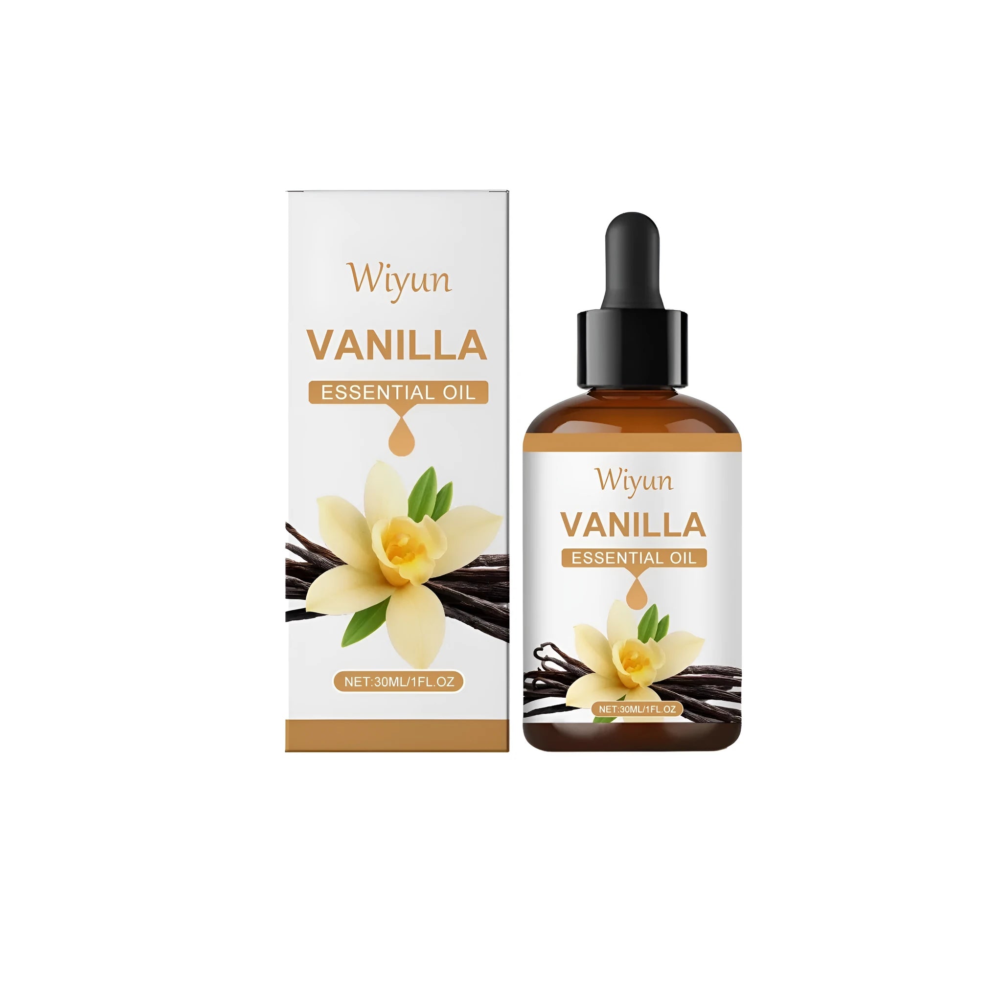 30ml glass bottle of vanilla flavouring oil with a dropper for DIY crafts
