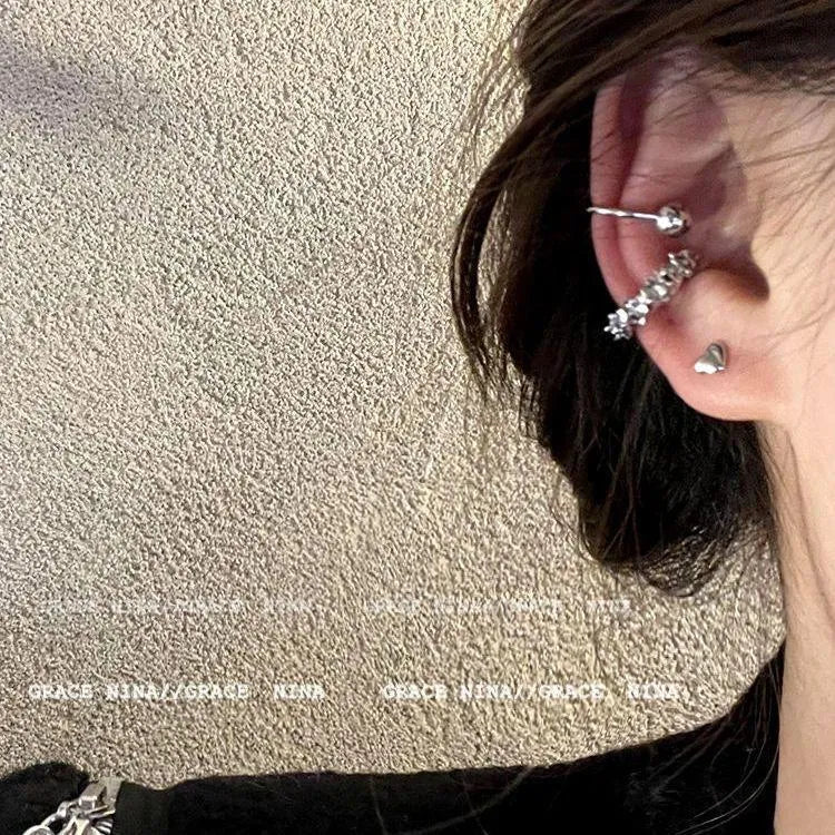 Geometric irregular frosty B4710 colour alloy clip-on earrings for women