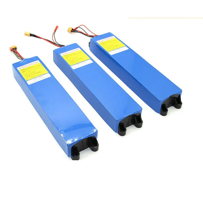 36V lithium-ion battery pack for electric scooter replacement with capacity options shown.