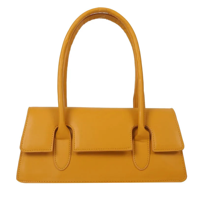 Women's small square shoulder bag in PU leather with retro stitching detail