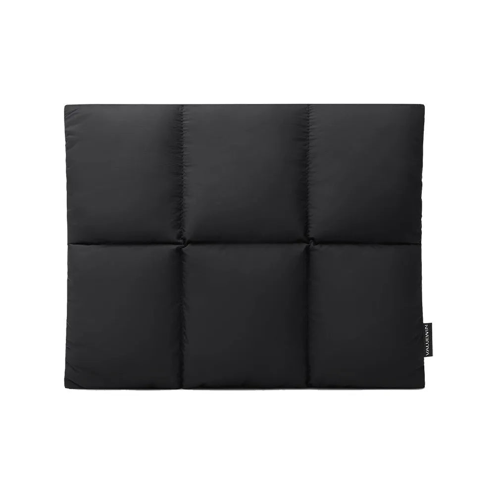 Black or khaki polyester laptop sleeve with fluffy lining for 13, 13.6, 15, or 15.6-inch laptops.