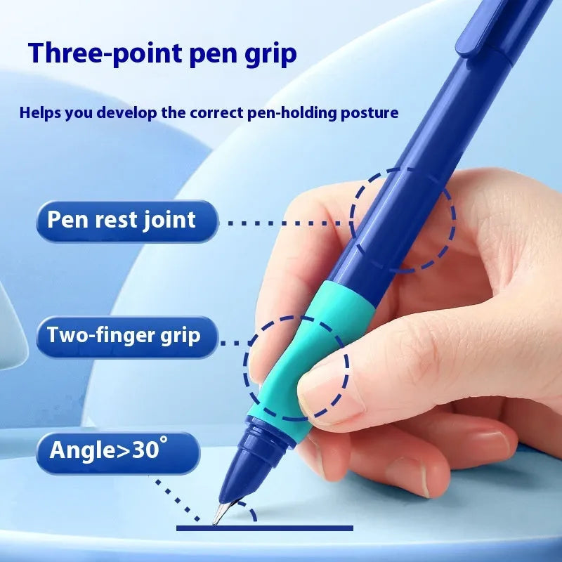 Boxed student posture correction pen in four colour options: blue, blue gradually green, smart purple, and vibrant orange