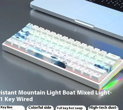 61-key compact mechanical keyboard with hot-swappable Gateron switches and wired USB connection