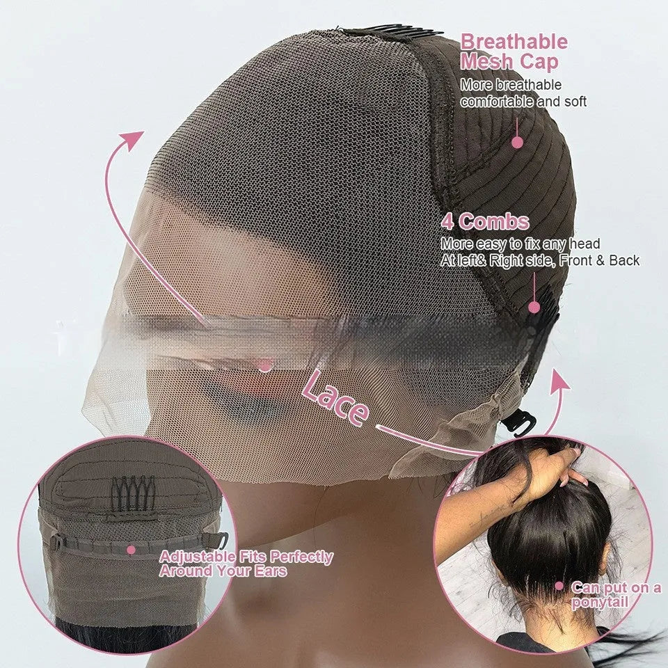 Ruili style gradient human hair lace front wig on a display stand.