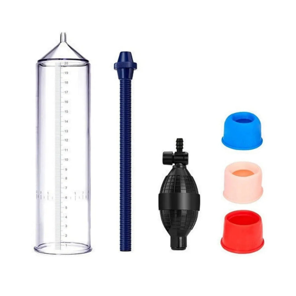 Male exercise machine silicone cover with plastic valve and sealing components