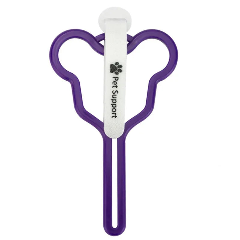 Dog waste bag holder with fixed clip and Velcro attachment for hands-free dog walking