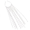 Gold metallic mesh hair band with rhinestones and chain tassel decoration