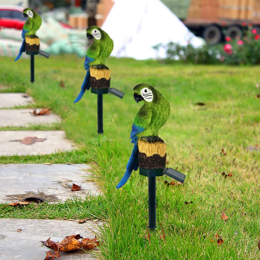 Solar resin eagle lawn lamp in garden setting with IP44 protection, 43.8cm tall