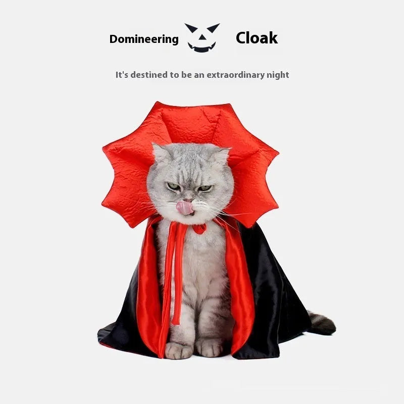 Black and red Halloween pet clothing for cats and dogs made from polyester fabric