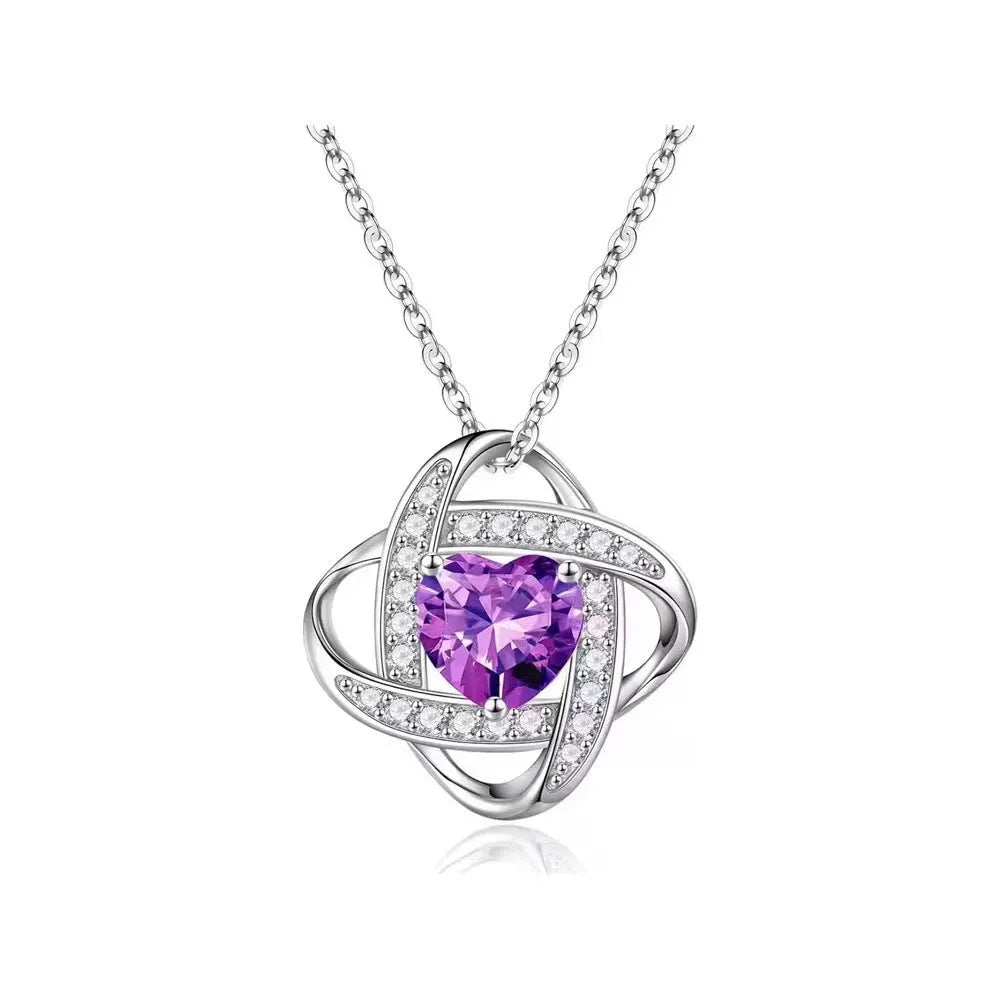 Ladies fashion necklace with a heart-shaped pendant in Tibetan silver electroplating on a copper chain.