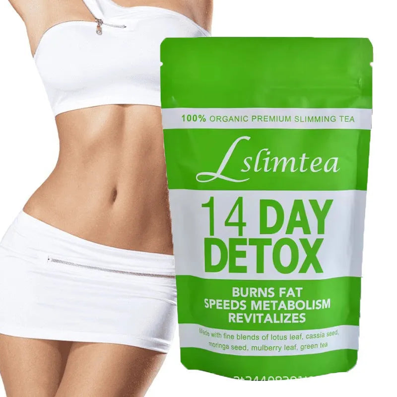 14-day herbal detoxification diet tea pack with 14 individual 3g sachets of traditional Chinese herbal blend
