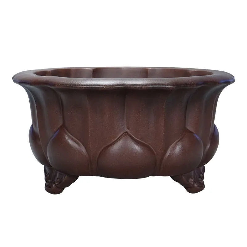 Antique style purple sand petal basin succulent flower pot measuring 37x37x20cm.