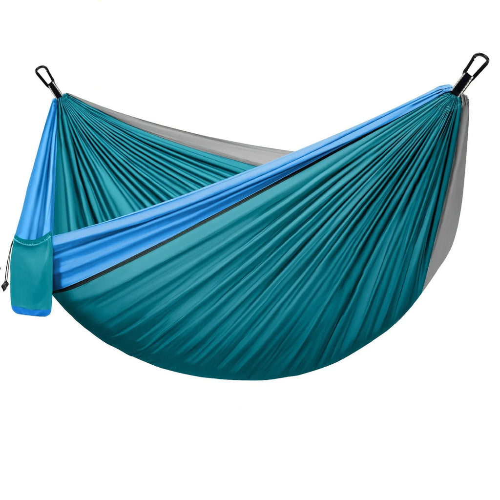 Nylon parachute cloth hammock glider in green and blue colour, 300x200cm size