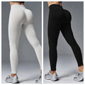 Peach hip tight mid waist yoga trousers for women in cotton blend fabric
