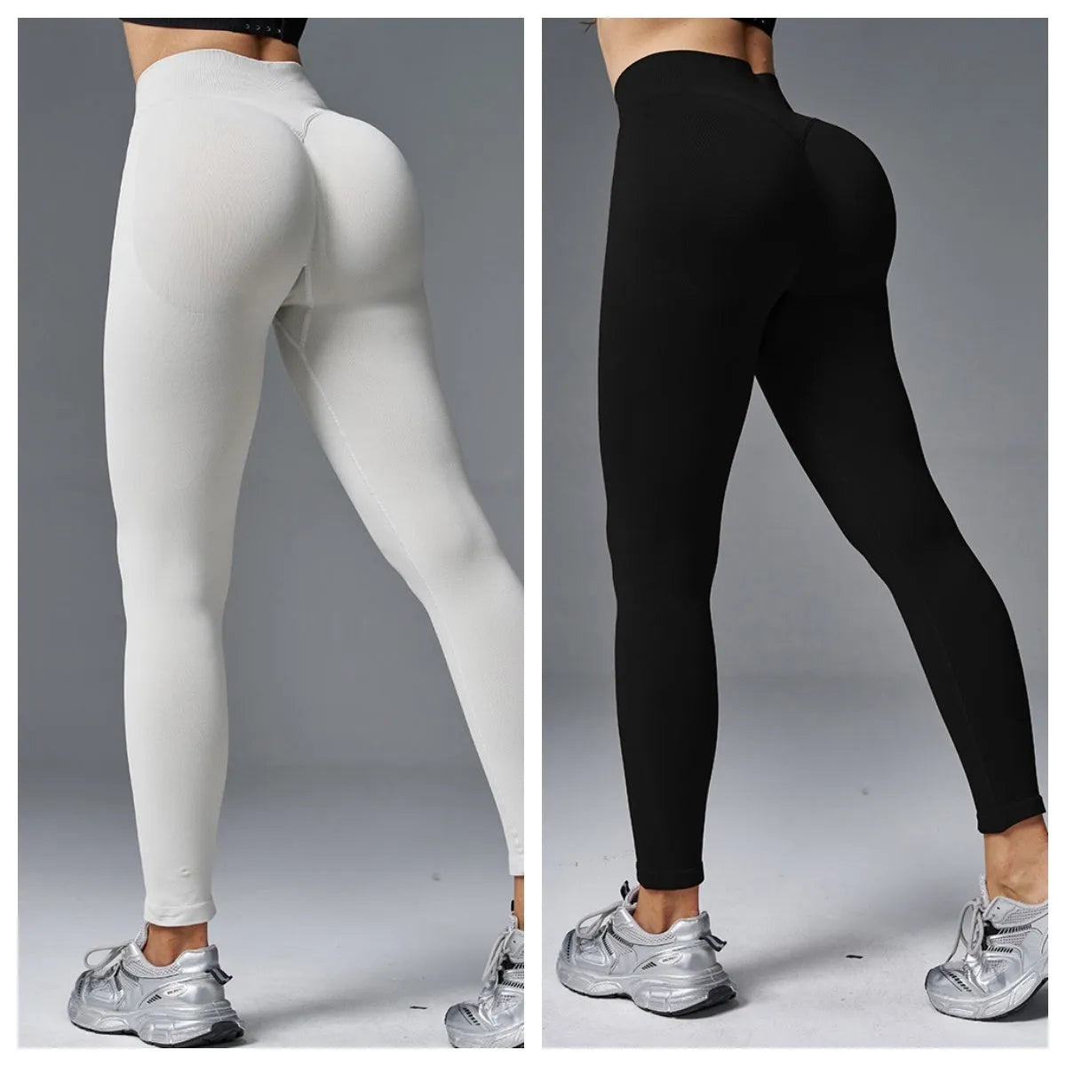 Peach hip tight mid waist yoga trousers for women in cotton blend fabric