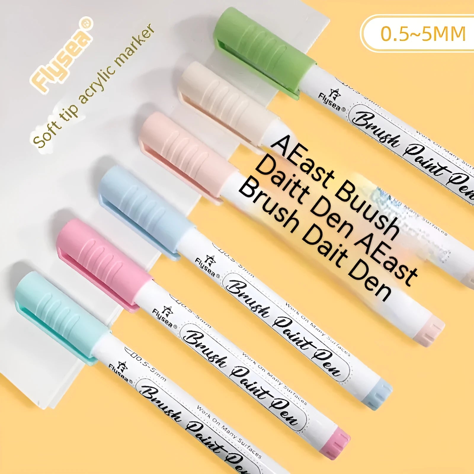 Set of acrylic gouache marker pens for hand-lettering and greeting card art projects in various colours.