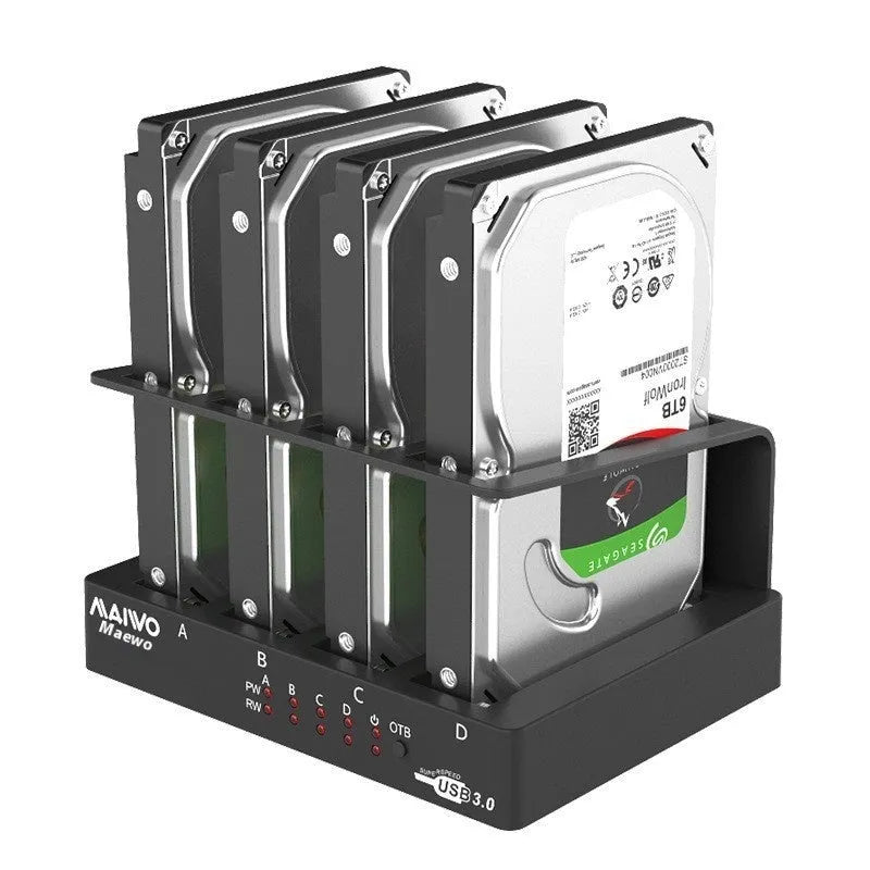 K305BU3S external four-bay hard drive docking station with cables and four 2.5-inch brackets