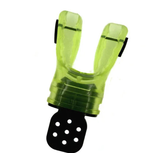Plastic free diving mouthpiece made from edible silicone measuring 110mm long in various colour options
