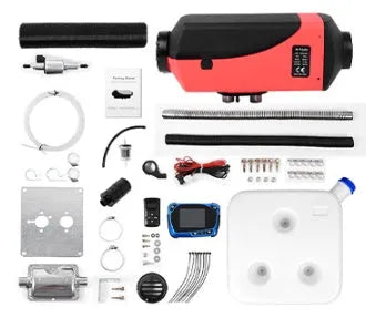 12V 24V diesel air heater kit with 10L tank, pump, and wiring for vehicle cabin heating