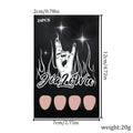 Pack of 24 black French style artificial nails with a short almond shape.