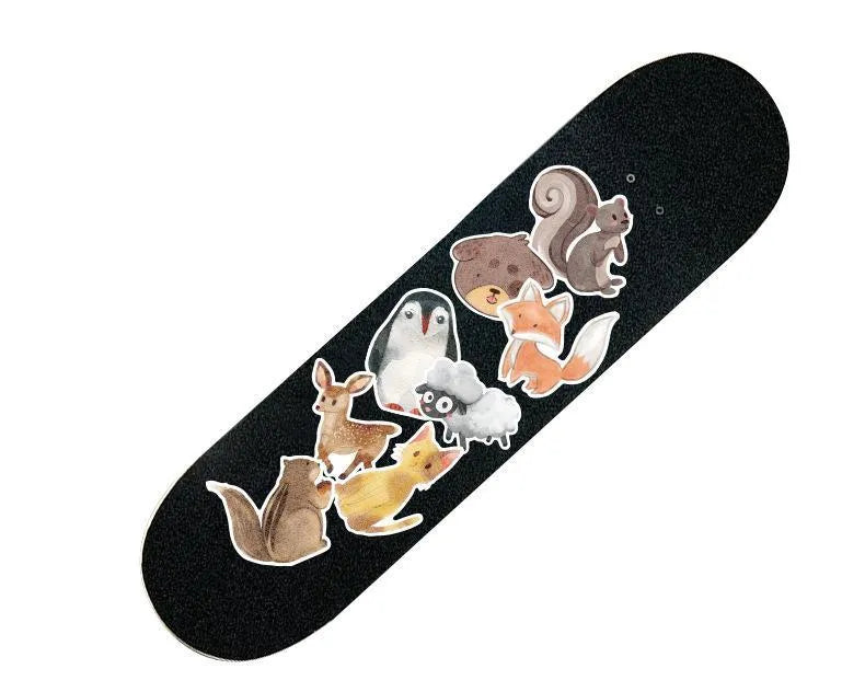 Set of 36 retro beach themed waterproof PVC stickers with matte finish, sizes 6-10cm