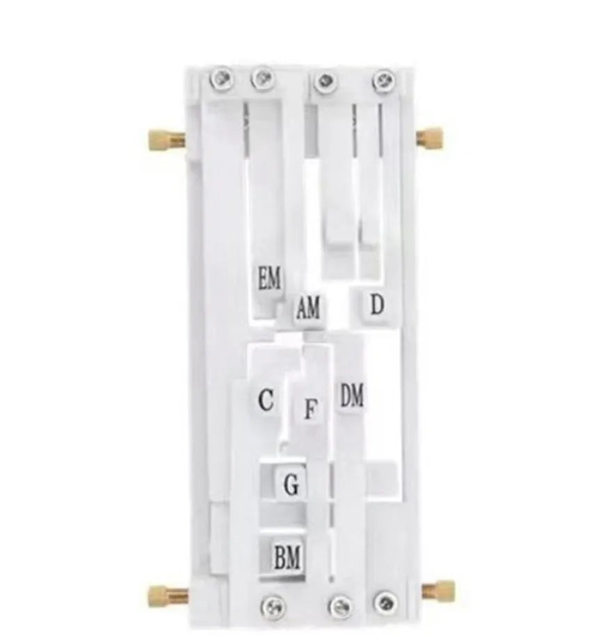 Automatic chord practice gear device for folk guitar playing with second chord support